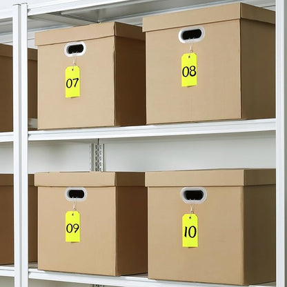 XUWAIDSGN 100Pcs Yellow Plastic Shipping Tags, 4 3/4" x 2 3/8", Waterproof - Image 5