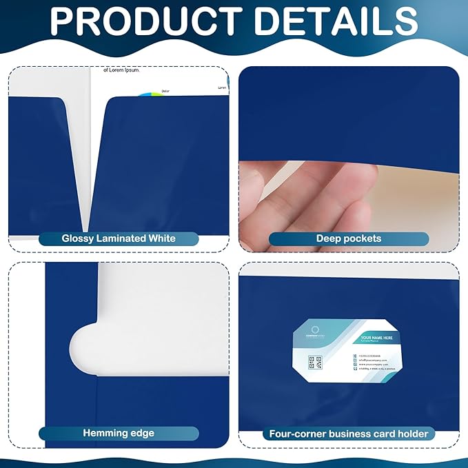 Yeaqee 200 Pack 2 Pockets Glossy Laminated Paper Folder First Day of School - Image 3