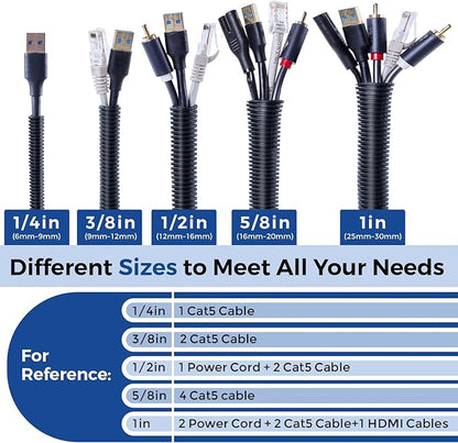 Wire Loom 1/2 inch 33ft, YCLYC Split Loom, Cord Protectors from Pets, Wire - Image 4