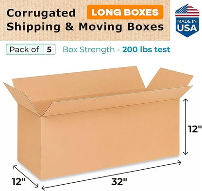 Long Shipping & Moving Boxes 32 x 12 x 12 inches - Image 2