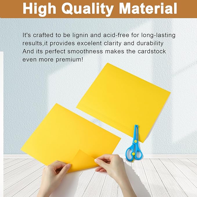 Silunkia 40 Sheets Yellow Cardstock 8.5 x 11 Crafts Paper, 200gsm/75lb - Image 4
