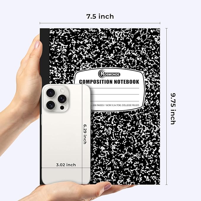 Rosmonde 50 Pack Bulk Composition Notebooks College Ruled, 200 Pages, 9-3/4 x - Image 2