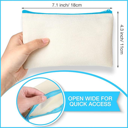 Reginary 80 Pack Canvas Zipper Makeup Bags Bulk Pencil Pouches Blank DIY Craft - Image 2
