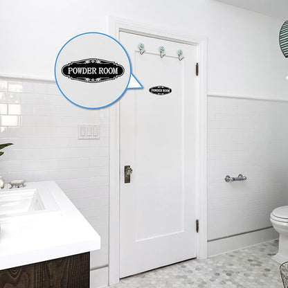 Powder Room Sign Sticker for Business and Home，Self-adhesive Cute Powder Room - Image 7