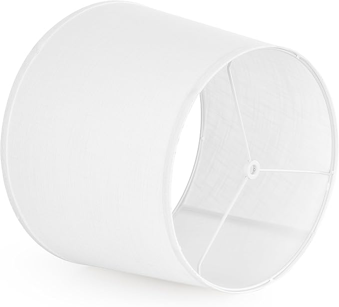 GO&SO Large White Texture Lamp Shades Set of 2, Drum Lampshades Replacemnt - Image 4