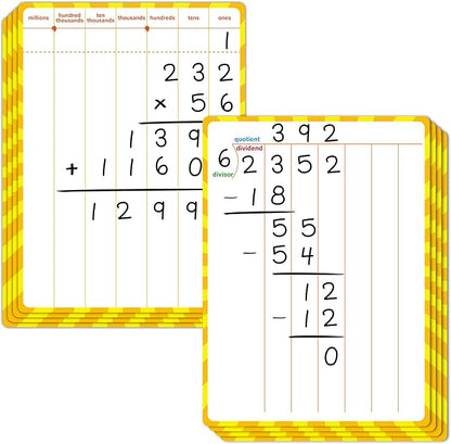 8 Packs Division Whiteboards, Double Sided Dry Erase Board Writable and by SpriteGru