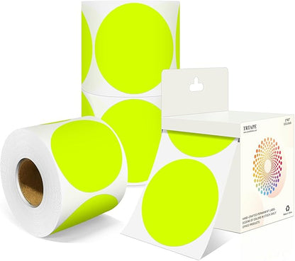 3 Inch Round Colored Dot Stickers, 4 Rolls in Dispenser Box by Unknown