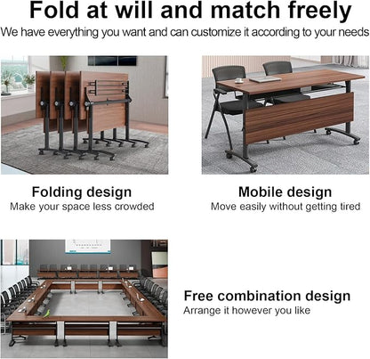 Conference Table Foldable Meeting Tables, Flip Top Mobile Training Table The - Image 3