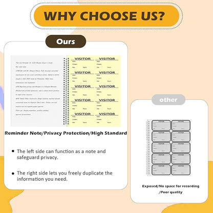 3 Pack Visitor Badges with Carbon Copy Visitor Stickers Letter Size Visitor Log - Image 3