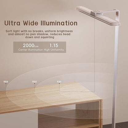 AKRRYR LED Desk Lamp for Home Office, Double Head Desk Lamp, 24W Dimmable Desk - Image 7