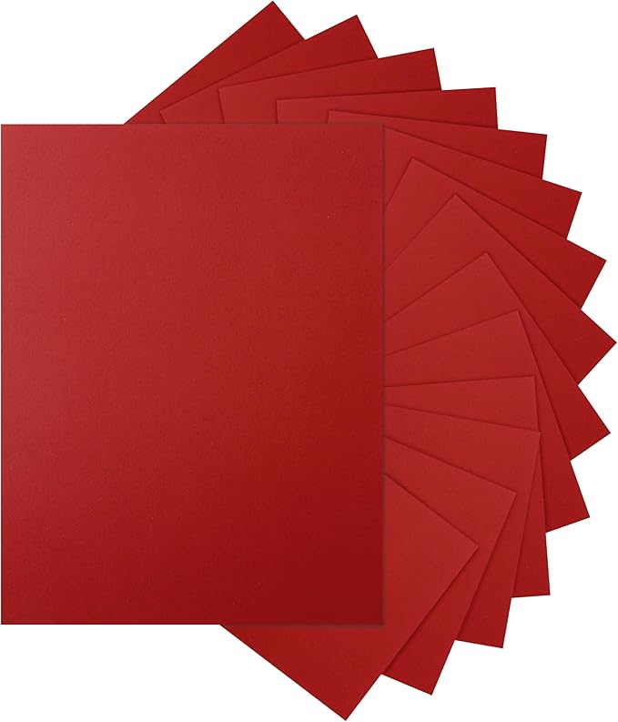 Silunkia 100 Sheets Christmas Red Cardstock 8.5 x 11 Scrapbooking Paper by Silunkia