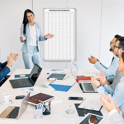 Lined Whiteboard Blank Grid Aluminum Frame Dry Erase Board Reusable Wall - Image 6