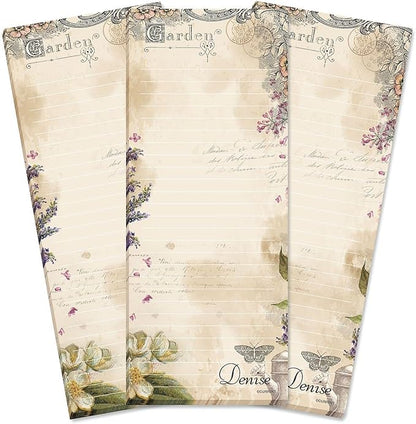 Provincial Garden Lined Personalized Shopping List Pad Set of 3, 50-Sheet Pads by Current