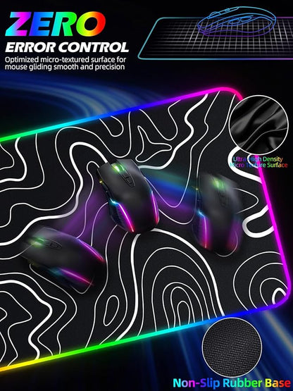 XXL Mouse Pad with Phone Holder, RGB Desk Mat with 15W Fast Charging, LED Large - Image 5
