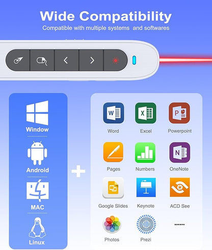 Air Mouse Clicker for Presentation Rechargeable Presenter Clicker Remote for - Image 6