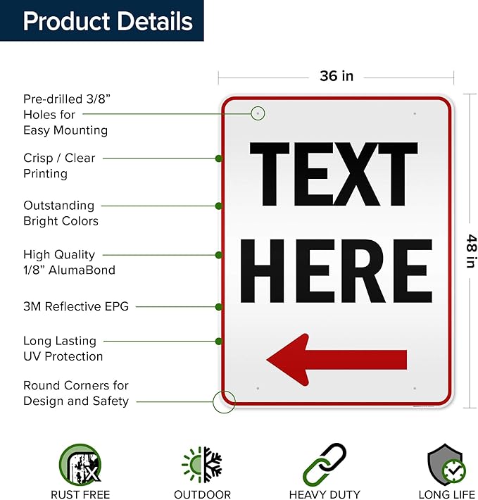 My Sign Center Custom Arrow Sign, Custom Directional Sign, Left Arrow Sign - Image 6