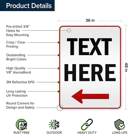 My Sign Center Custom Arrow Sign, Custom Directional Sign, Left Arrow Sign - Image 6
