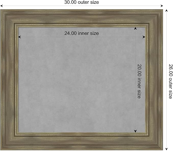Amanti Art Grey Framed Magnetic Board 26x30 Medium Vision Board - Image 3