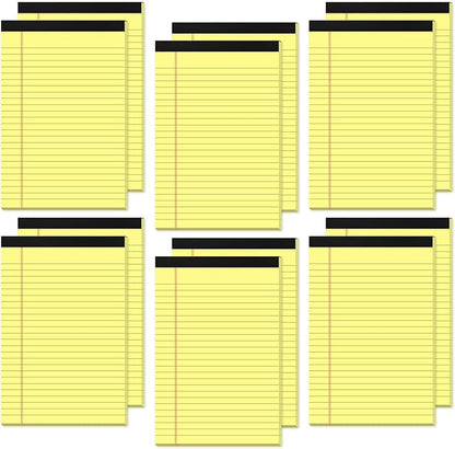 12 Pack Small Yellow Legal Pads 5x8 Note Pads 5x8 College Ruled Yellow Notepads by Aidunmis