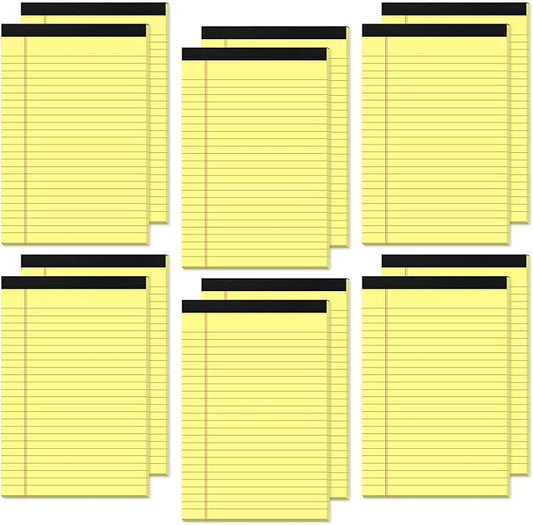 12 Pack Small Yellow Legal Pads 5x8 Note Pads 5x8 College Ruled Yellow Notepads by Aidunmis