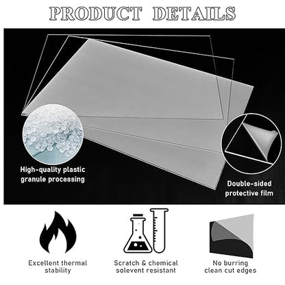 Roowest 2 Pcs 24 x 36 Inch, 1/2 Inch Thick Clear Acrylic Plexiglass Sheets - Image 4