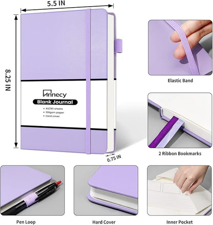 Annecy Blank Journal Notebook, Medium 5.5x 8.25, 160 Pages 100GSM Writing Paper - Image 2