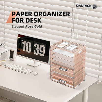 DALTACK 9-Tier Paper Letter Tray Desk Organizer - Image 2