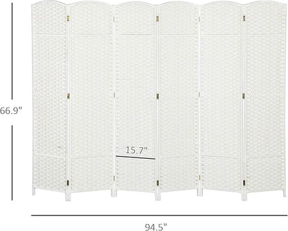 HOMCOM Room Divider, 6 Panel Folding Privacy Screen, 5.6' Tall Freestanding - Image 7