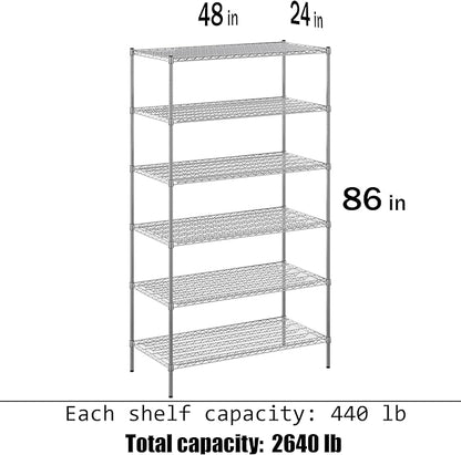 Regal Altair 24" Deep x 48" Wide x 86" Height Wire Shelving Kit | 6-Tier | NSF - Image 3