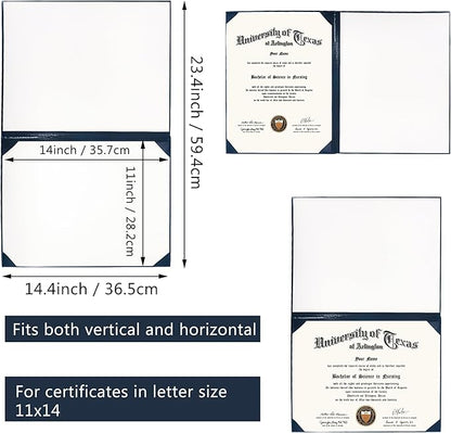 GraduationMall 11"x14" Smooth Padded Diploma Cover Certificate Holder Navy - Image 4