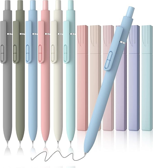JIMMIDDA- 12 Pack Gel Pens, 0.7mm Black Ink Fine Point Smooth Writing by JIMMIDDA