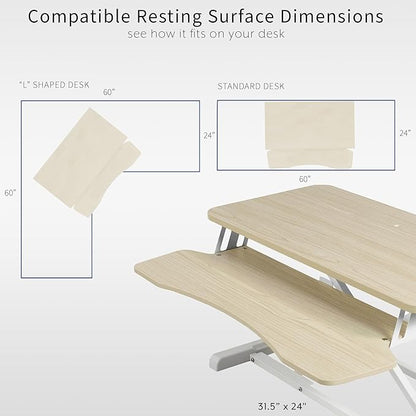 VIVO 32 inch Desk Converter, K Series, Height Adjustable Sit to Stand Riser - Image 6