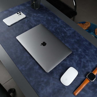 TORONATA Jersey Genuine Calfskin Leather Desk Pad, Office Desk Mat by TORONATA