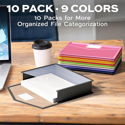 Deli 10 Pack Plastic Expanding File Folder, Folders - Image 3