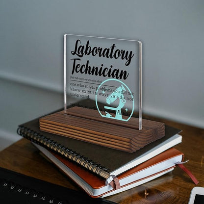 Laboratory Technician Gifts, Funny Appreciation Desk Sign - Image 2