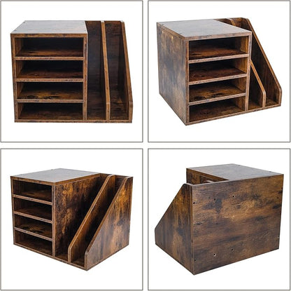 PAG Wood Desktop File Holder Organizer Mail Sorter - Image 3