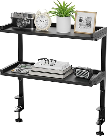 ART-GIFTREE Clamp On Desk Shelf 2-Tier, 16.5 in Wood Shelving Unit - Image 4