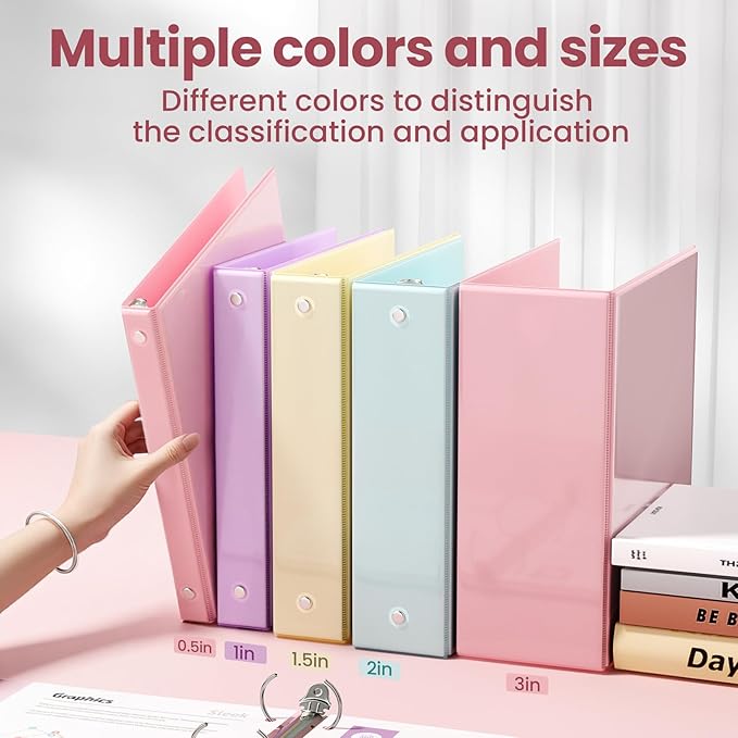 SUNEE 3 Ring Binder 2 Inch 1 Pack - Image 5