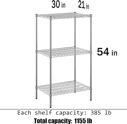 Regal Altair 21" Deep x 30" Wide x 54" Height Wire Shelving Kit | 3-Tier | NSF - Image 3