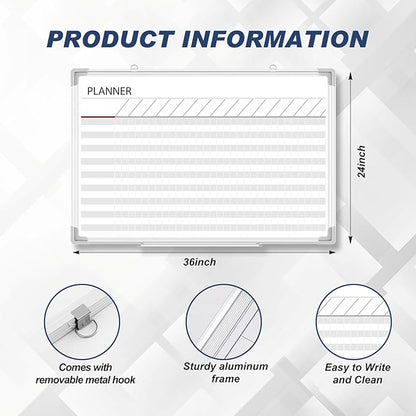 Lincia 36 x24 Make Ready Board Aluminum Frame Dry Erase Board - Image 2