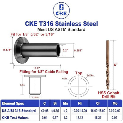 CKE 150 Pack T316 Stainless Steel Black Protector Sleeves - Image 3