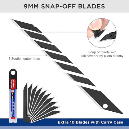 WORKPRO Premium Utility Knife Retractable Snap-off Blade, Heavy Duty Aluminum - Image 4