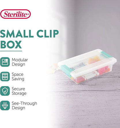 Sterilite 6-Pack Clip Box, Stackable Clear Plastic Bins - Image 2