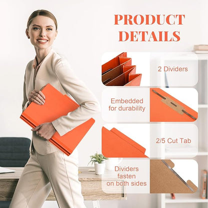 Skyygemm 36 Pcs Classification Folders Letter Size, 2 Divider Pressboard File - Image 3