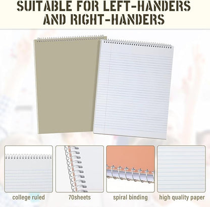 Maitys 6 Pcs Legal Pad Steno Spiral Notebook 8.5" x 11" Top Bound Spiral Pads - Image 3