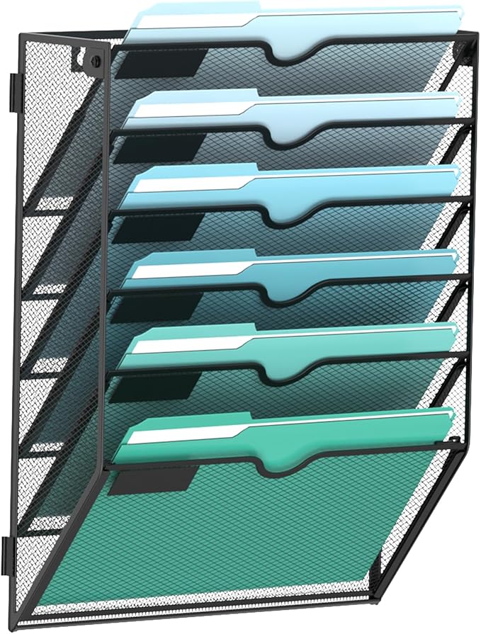 SUPEASY 6-Tier Wall File Organizer, Hanging Wall Files by SUPEASY