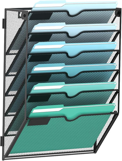SUPEASY 6-Tier Wall File Organizer, Hanging Wall Files by SUPEASY