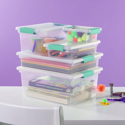 Sterilite 6-Pack Clip Box, Stackable Clear Plastic Bins - Image 4