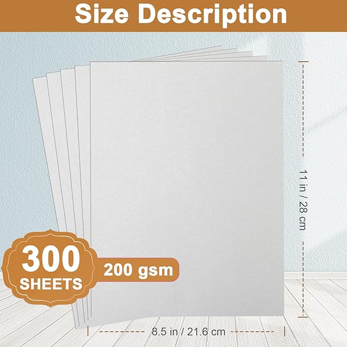 Silunkia 300 Sheets Grey Cardstock 8.5 x 11 Certificates Paper, 75lb Premium - Image 2