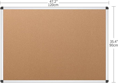 VIZ-PRO Cork Notice Board, 48 X 36 Inches - Image 2